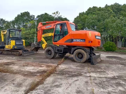 Doosan DH150W-7 graafmachine uit Japan lage werktijden en Liyuan hydraulische cilinder