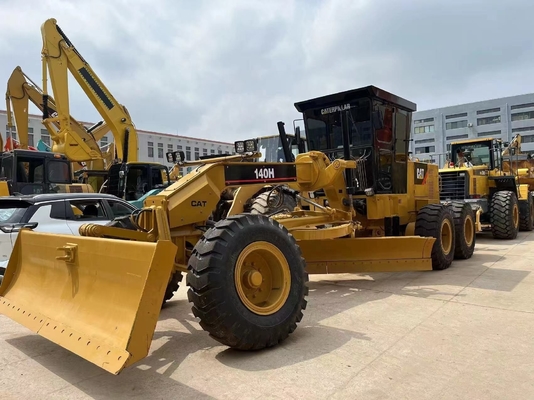 Geel CAT 140H Grader met 30KN opwindende kracht Originele Japanse bouwmachine