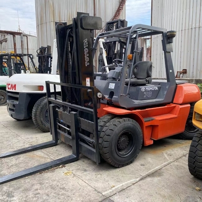 Japan Made 7ton Diesel Engine Vorklift voor TOYOTA FD70 Warehouse Container tweedehands