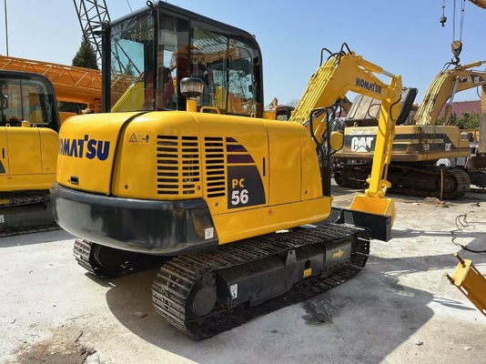 In goede conditie Crawler Mini Digger Komatsu PC56 Gebruikte originele Japanse 5T mini graafmachine