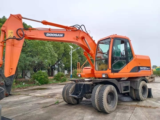 Hoog werkend rendement Doosan DH150W-7 Gebruikte graafmachine met Japanse motor