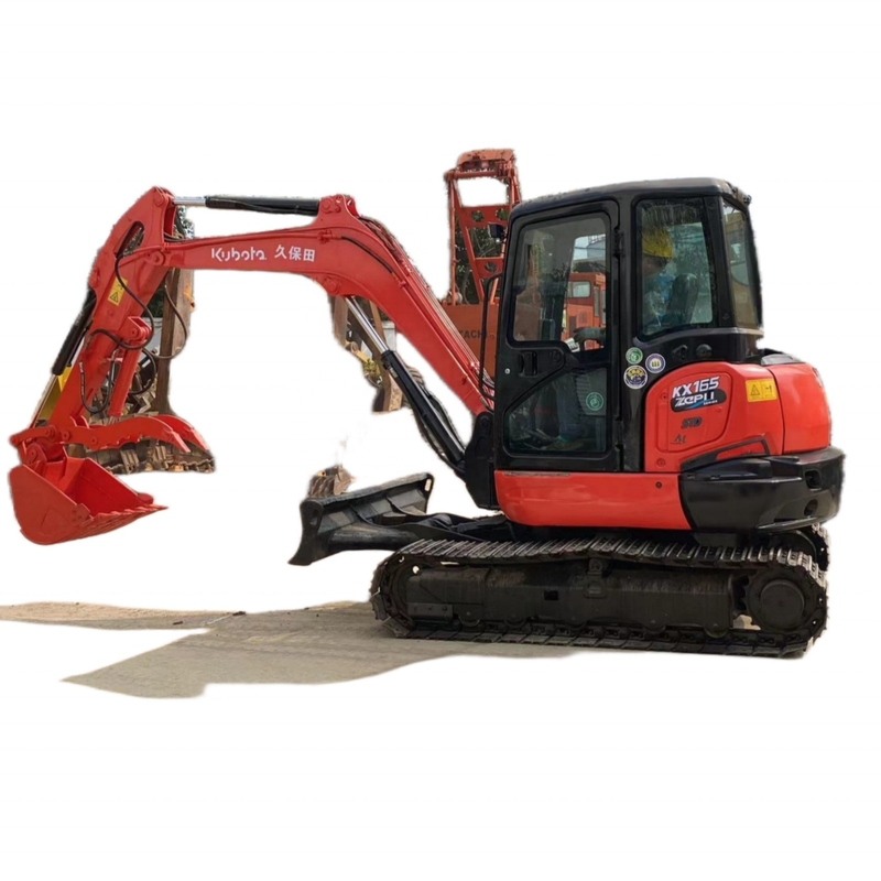 Gebruikte originele Japanse graafmachine 6T Kubota KX165-5 goede staat EPA motor in Shanghai