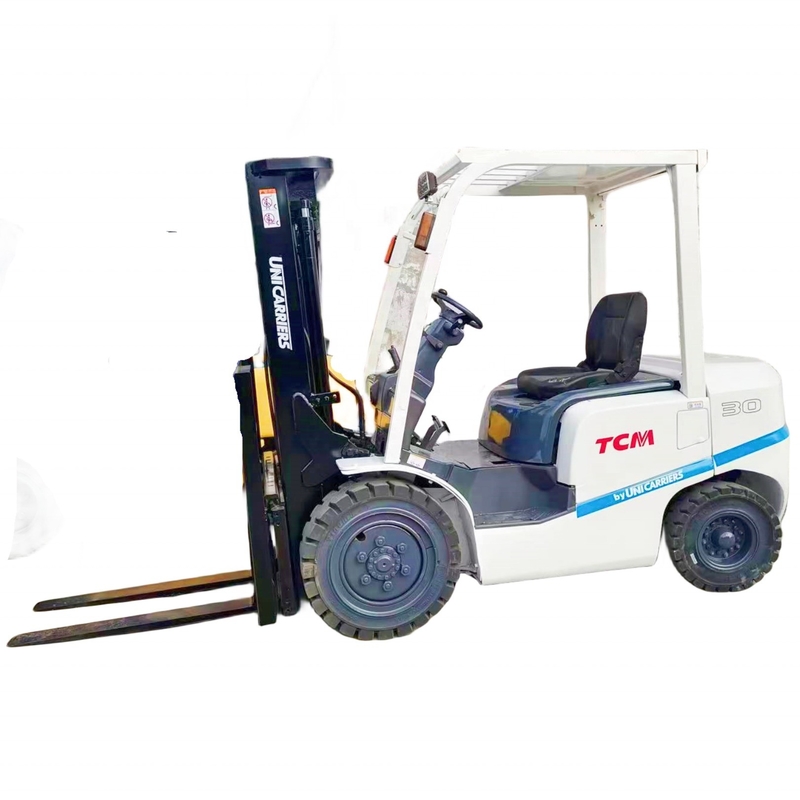 3 ton TCM 30 gebruikte vorkheftruck met EPA-motor en Liyuan hydraulische pomp in wielmachine