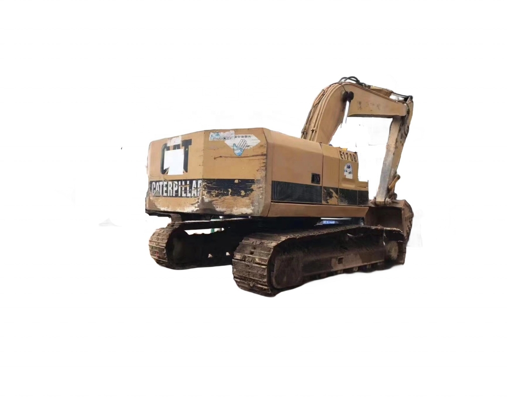 CAT E120B Tweedehands graafmachines Graver met hydraulische klep CAT en gele zwarte kleur