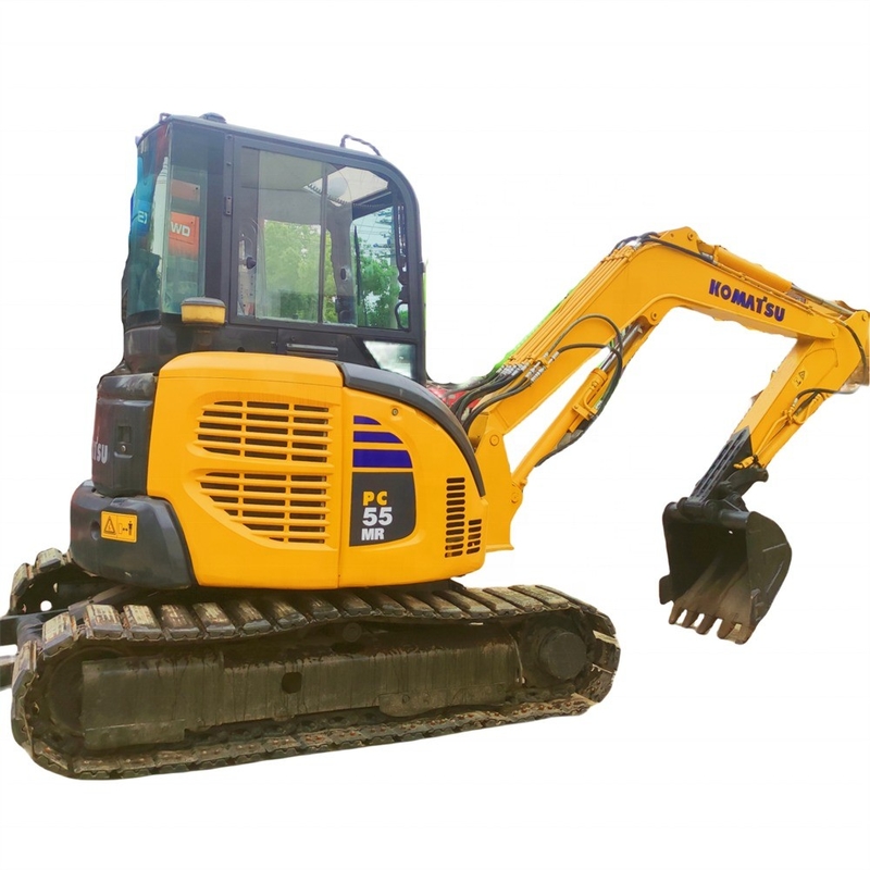 Japanse Komatsu PC55MR 5,5 ton tweedehands mini graafmachine met originele hydraulische pomp