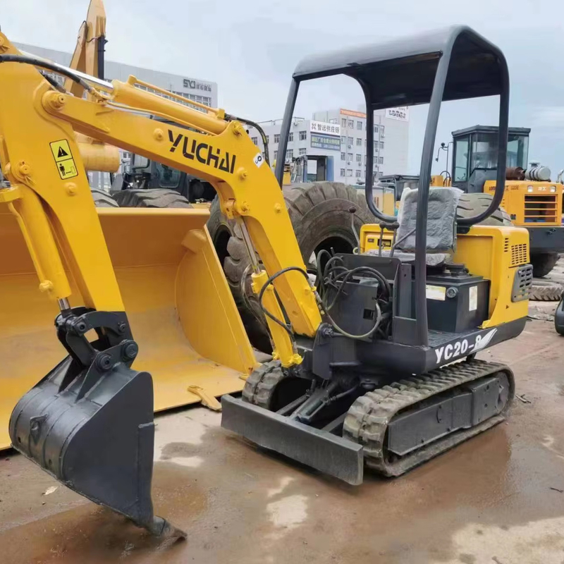 20KW Yuchai YC20-8 Mini Graafmachine 2 Ton Nege Werktijden 0-2000 Crawler Graafmachine